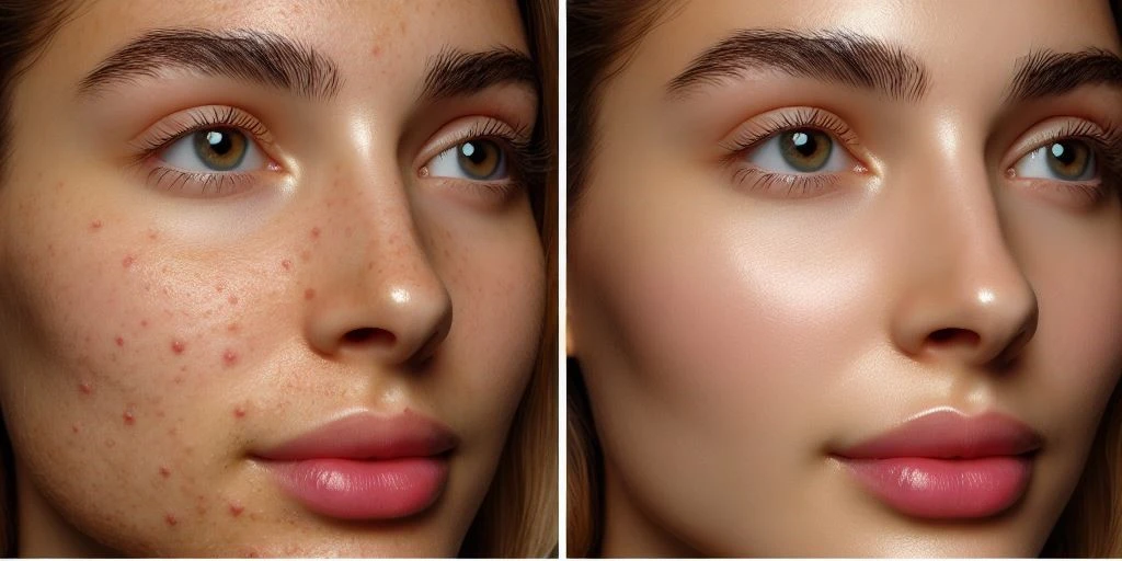 dermaplaning acne before and after